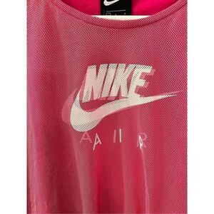 Nike Pink Dual Mesh Cropped Top sz L NWT